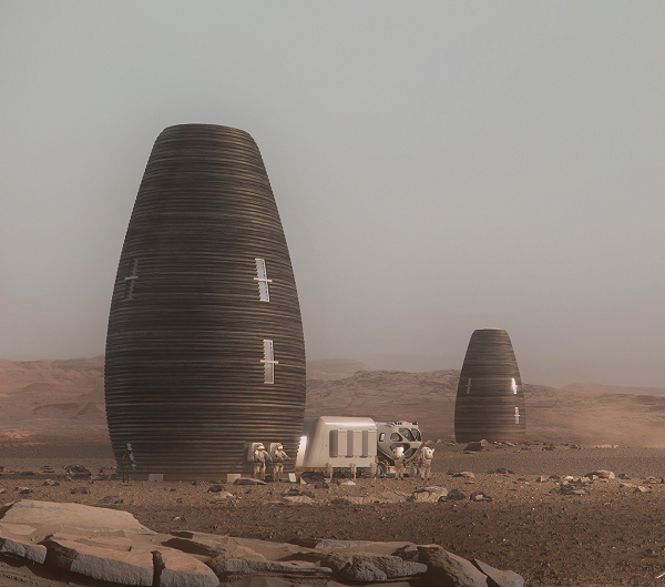 Việc xây dựng “căn nhà sao Hỏa” có tên là Marsha của nhóm AI SpaceFactory kéo dài khoảng 10 giờ. Nguyên liệu cho máy in 3D là hỗn hợp sợi basalt (basalt fiber) và chất dẻo sinh học (bioplastic) làm từ tinh bột. Như vậy, nguyên liệu này không chỉ bền vững, thân thiện với môi trường, mà còn dễ dàng phân hủy sinh học trong các điều kiện thích hợp.