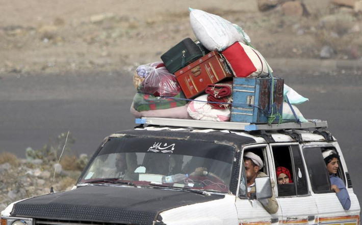 Nhiều gia đình Yemen đã phải bỏ nhà cửa đi tản cư vì lo sợ những đợt không kích mới.