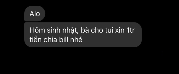 Tuy nhiên đến ngày hôm sau cô gái bất ngờ nhận được tin nhắn từ bạn thân với lời ngỏ ý chia tiền cho buổi tiệc hôm trước.