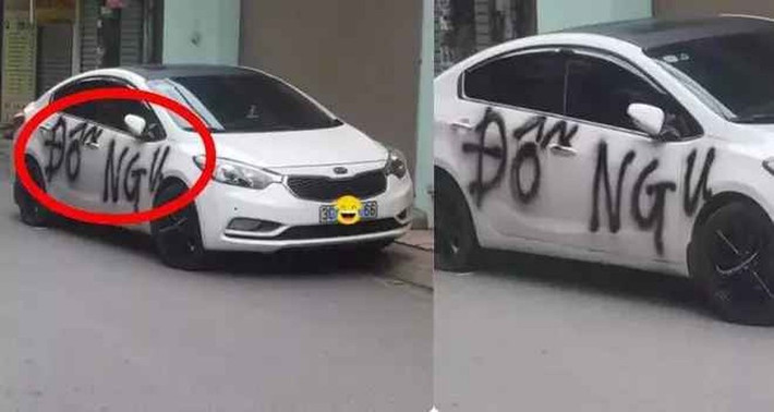 Đã bị làm bẩn xe lại còn ngậm ngùi ăn chửi vì đỗ xe không đúng quy định.