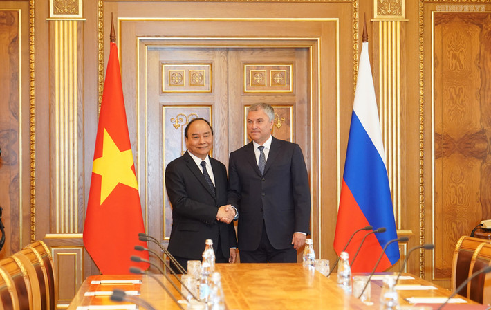 Thủ tướng Nguyễn Xuân Phúc và Chủ tịch Duma Quốc gia Nga Vyacheslav V. Volodin