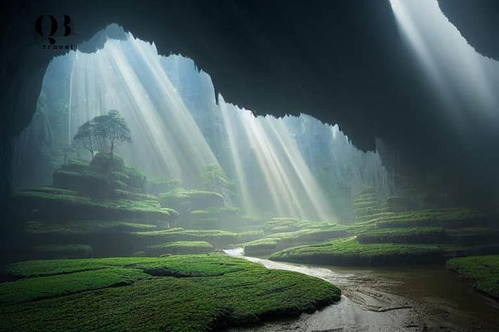 3. Hang Sơn Đoòng, Việt Nam. Hang Sơn Đoòng là hang động lớn nhất thế giới, nó rộng đến mức có thể chứa toàn bộ thành phố Manhattan. Hang có hệ thực vật tươi tốt do ánh sáng Mặt Trời rọi xuống từ các cửa hang phía trên. Nói cách khác, đây là một thế giới riêng nhỏ bé ẩn mình dưới bề mặt Trái Đất.