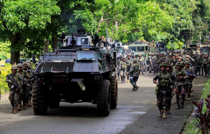 Đoàn lính đặc nhiệm ở Marawi.