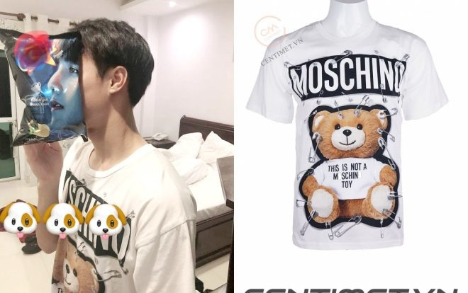 Có vẻ như Văn Toàn là một tín đồ của thương hiệu Moschino khi thường xuyên diện những thiết kế của thương hiệu này. Những chiếc áo phông đơn giản của Moschino mà anh chàng sở hữu cũng có giá lên đến 4-5 triệu đồng một chiếc.