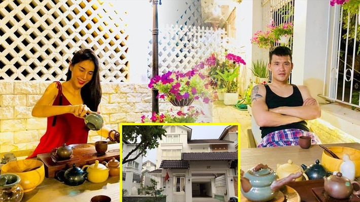 Thủy Tiên - Công Vinh: Năm 2014, vợ chồng ca sĩ Thủy Tiên – tiền đạo Công Vinh đã chuyển về căn biệt thự tại Quận 7, TPHCM. Căn biệt thự được xây dựng trên khu đất rộng 300m2 , cạnh một dòng sông vì vậy không gian hết sức thoáng đãng, mát mẻ. Ảnh: ST