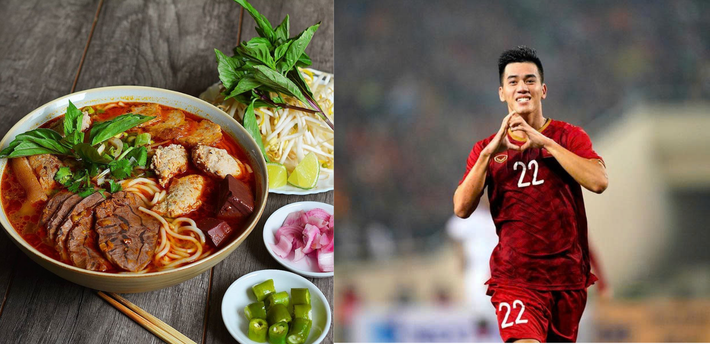 Tiền đạo Nguyễn Tiến Linh yêu thích hương vị đậm đà và cay nồng của bún bò Huế. Ảnh Internet