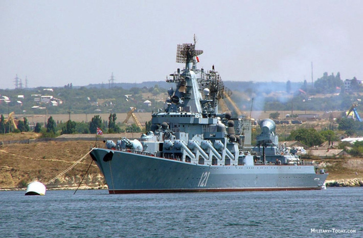 Tuần dương hạm Moscow là chiếc đầu tiên thuộc Đề án 1164 Atlant (NATO định danh: Slava). Ảnh: Military-Today.