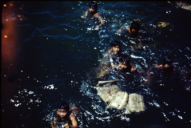 Các bé trai lặn biển ở Waikiki năm 1945. Ảnh VT