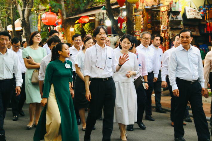Dịp này, Hoàng Thái tử Nhật Bản Akishino và Công nương Kiko đã đến thăm Châu Ấn Thuyền, Chùa Cầu, Nhà trưng bày văn hóa Nhật Bản tại Hội An, và tham dự trình diễn trà đạo.