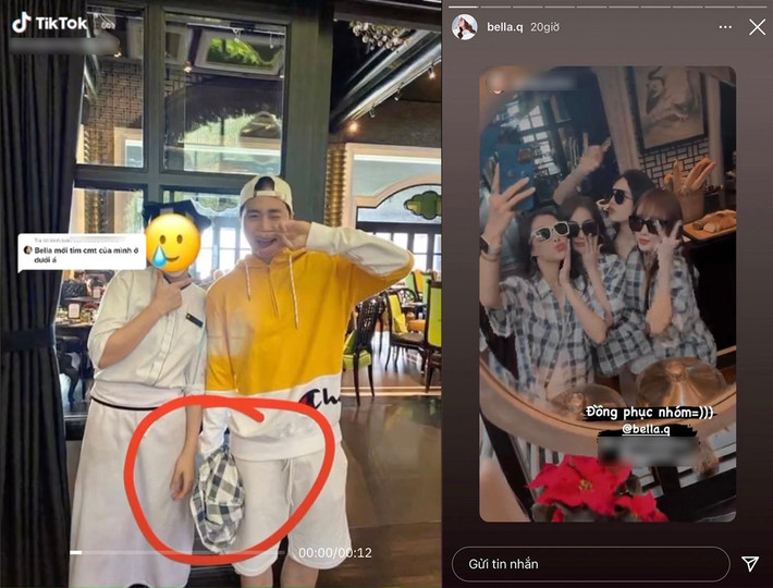 Chưa dừng lại ở đó, cư dân mạng còn soi được Karik và Bella hiện đang diện khá nhiều đồ đôi.