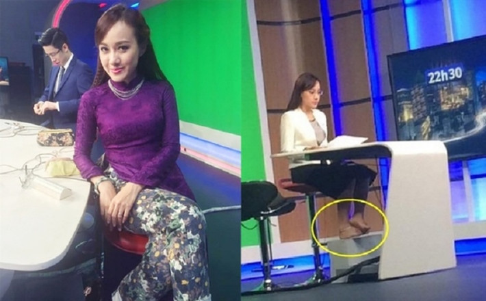 BTV thời sự nổi tiếng Hoài Anh từng đi chân trần và mặc trang phục lạc tông khi ghi hình trong trường quay của VTV.