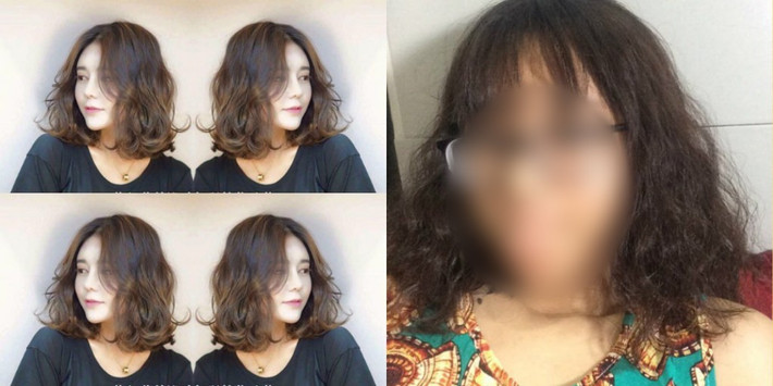 Tuy nhiên, thay vì nhận về mái tóc như ảnh mẫu thì không ít chị em lại ngậm đắng nuối cay với mái tóc thảm họa.
