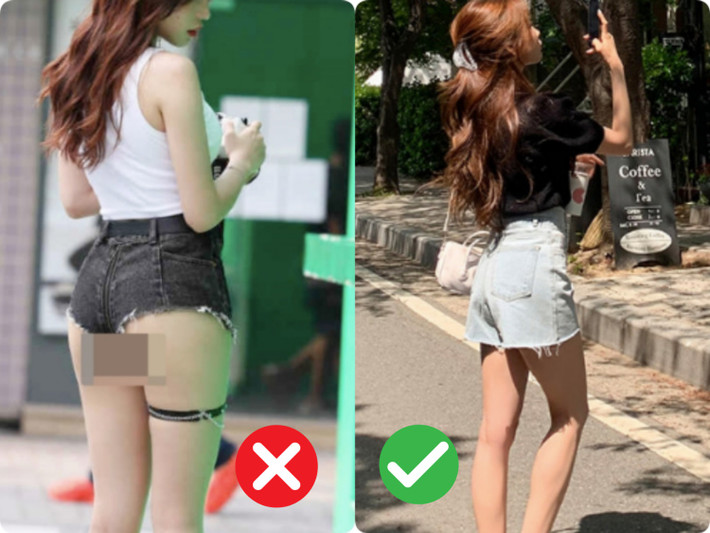 Quần jeans ống rộng sẽ giúp bạn che đi phần nào bắp đùi, bắp chân thô kệch trong khi mấy kiểu quần ngắn cũn cỡn thì chỉ càng phơi bày thêm nhược điểm, đã thế còn hớ hênh kém duyên vô cùng.