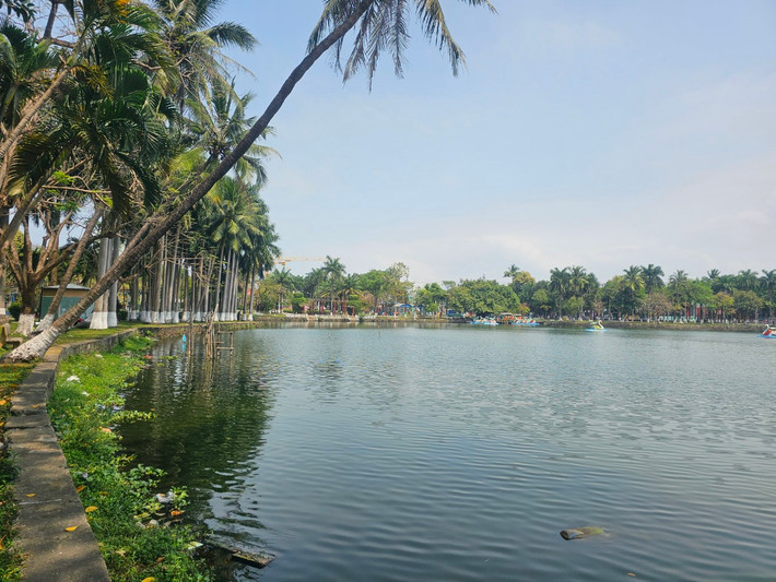 Với hồ nước rộng, mật độ cây xanh dày đặc, nhiều cây cổ thụ to lớn, rợp bóng mát, Công viên 29/3 được mệnh danh là 'lá phổi xanh' của Đà Nẵng.