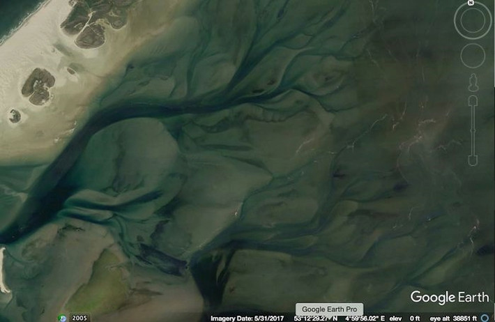 Thủy triều ngầm ở biển Wadden, Đan Mạch.