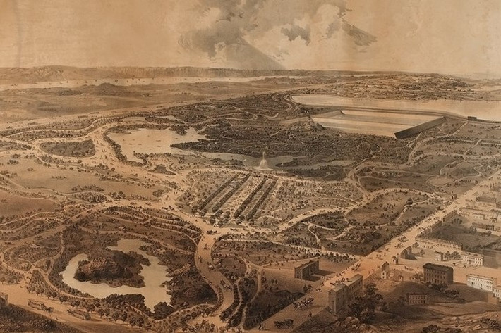 Từ thập niên 1860 đến năm 1934, cừu gặm cỏ ở phía tây khu Central Park.