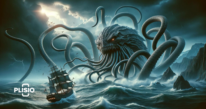 1. Kraken: Là một quái vật biển khổng lồ trong văn hóa nhiều quốc gia, động vật này có thể là hiện thân của loài mực khổng lồ.