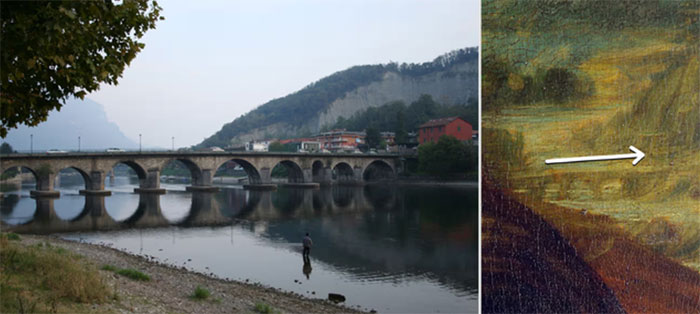 Những đặc điểm này phù hợp với cảnh quan phía sau Mona Lisa, và Leonardo đã ghé thăm khu vực này cách đây 500 năm.