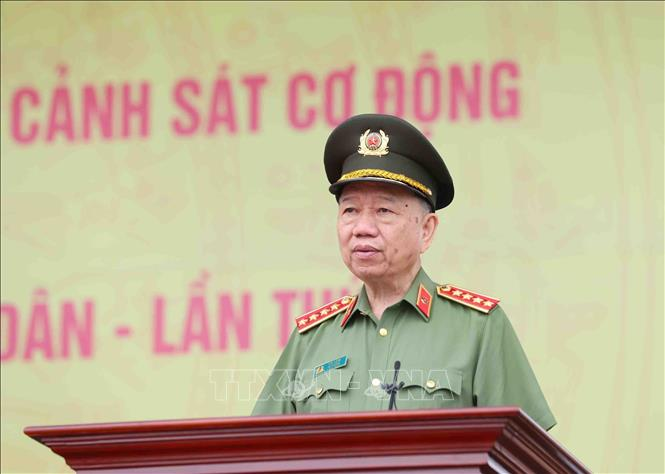 Đại tướng Tô Lâm, Bộ trưởng Bộ Công an phát biểu.