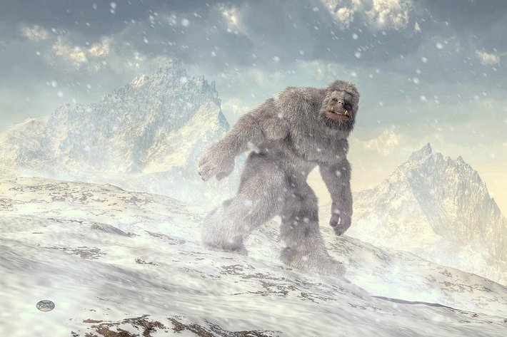 3. Người tuyết Yeti: Yeti, hay "người tuyết," là sinh vật huyền bí được cho là sống ở dãy Himalaya và vùng núi phương Bắc. Lời đồn xuất hiện từ thế kỷ 19, mô tả Yeti cao lớn, mạnh mẽ và thích nghi với điều kiện lạnh giá.(Ảnh: Daniel Eskridge)