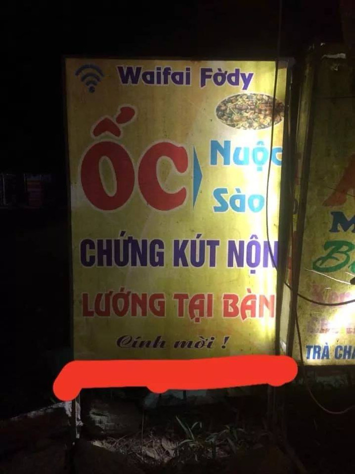 Sai chính tả đến như tấm biển này thì không đỡ nổi.