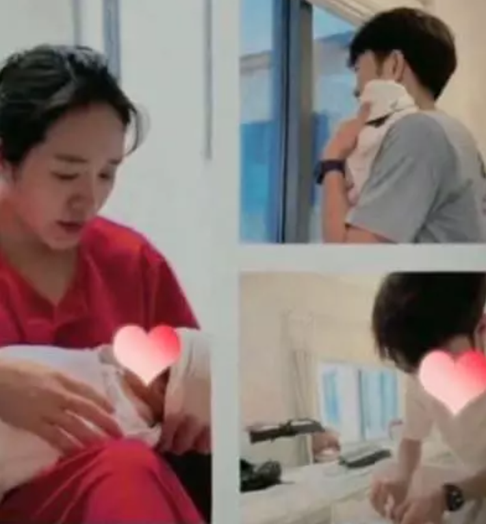 Đến mới đây, mẹ bỉm Nhuệ Giang đã khoe thêm ảnh Xuân Trường đang phụ vợ chăm con.