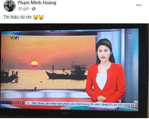 Một bức ảnh chụp quang cảnh trên biển do truyền hình phát của một cư dân mạng với dòng mô tả "Tín hiệu từ vtv" đã thu hút nhiều sự chú ý trên diễn đàn học đường.