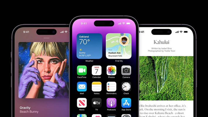 Ngoài ra, năm nay Apple trang bị màn hình mới mang thiết kế Dynamic Island thay cho màn hình tai thỏ ở các thế hệ trước.