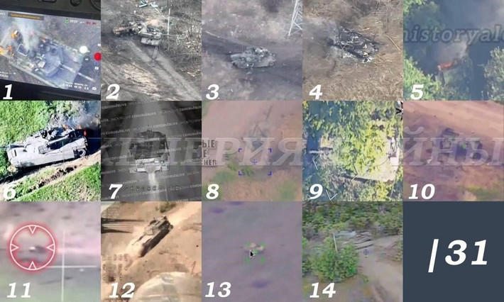 Báo chí Nga vừa đăng tải hình ảnh những xe tăng chiến đấu chủ lực (MBT) M1A1SA Abrams chịu thiệt hại kể từ ngày 5/11/2023, khi Quân đội Ukraine tung 31 chiến xa nói trên vào các trận đánh. Theo thống kê, đã có tới 14 chiếc MBT bị loại khỏi chiến trường.