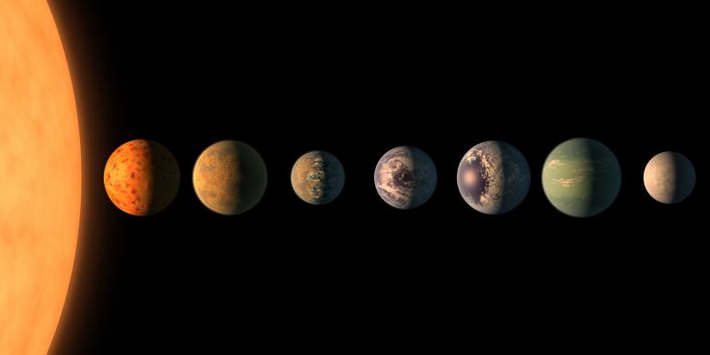 TRAPPIST-1b cùng 6 hành tinh khác cùng thuộc hệ TRAPPIST-1 cách chúng ta 378 nghìn tỉ năm ánh sáng.