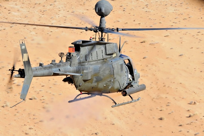 OH-58D có độ cơ động cực cao. Máy bay có thể ẩn nấp sau rặng cây hoặc ngọn đồi khi quan sát chiến trường.