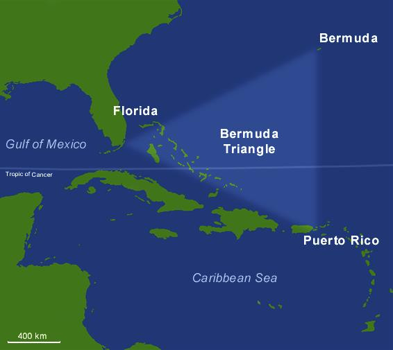 Tam giác Bermuda hay còn được biết tới với cái tên Tam Giác Quỷ Bermuda là một khu vực bao quanh bờ biển phía Đông Florida. Đây là khu vực đã nổi tiếng từ nhiều thế kỷ nay với những vụ mất tích bí ẩn của đủ loại tàu bè, kể cả những tàu sử dụng phương tiện định vị hiện đại nhất. Nguồn ảnh: Seatlite.