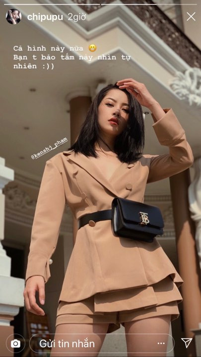 Những lời tâm sự ngắn gọn về bộ hình thời trang của cô trên trang cá nhân.