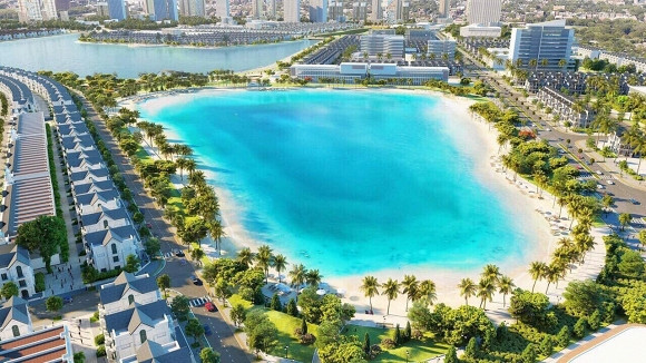 Khu biệt thự mà Kỳ Hân - Mạc Hồng Quân sắp chuyển về sống có cả biển nhân tạo.