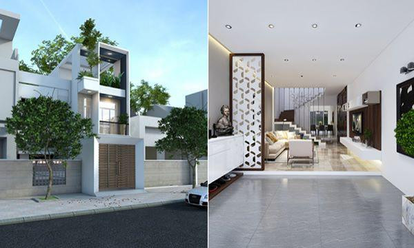 Tuy diện tích không rộng, nhưng gia chủ dành 15m2 làm sân để có khoảng không gió và ánh sáng. Cùng với đó, ngôi nhà có nhiều không gian xanh mát.