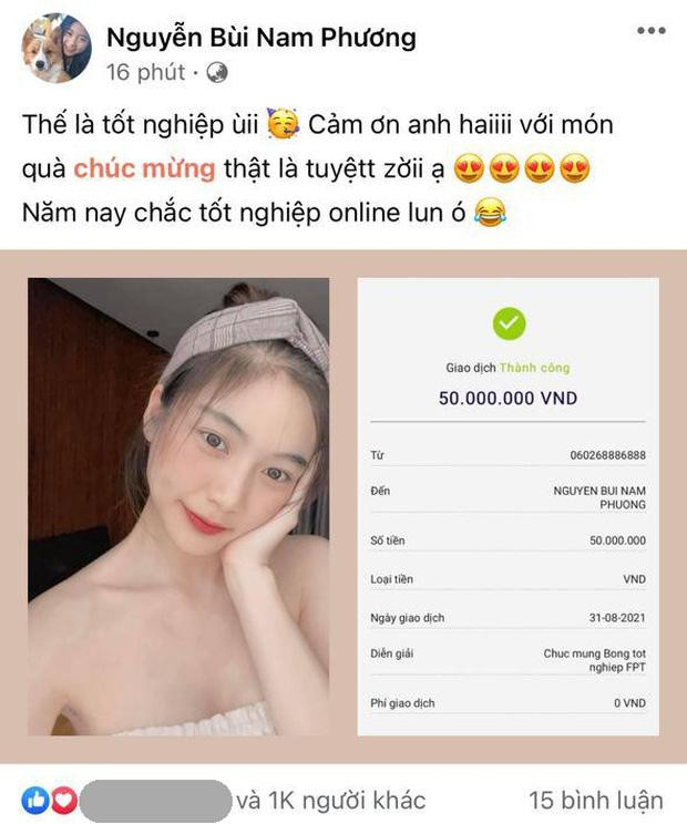 Mới đây, Nam Phương nhận về nhiều lời chúc mừng khi khoe đã tốt nghiệp đại học. Ngoài ra, ai nấy cũng xuýt xoa bởi món quà tốt nghiệp mà cô được anh trai tặng.