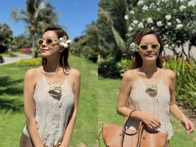 Phạm Quỳnh Anh khoe sắc vóc trẻ trung trong kỳ nghỉ ở Hồ Tràm