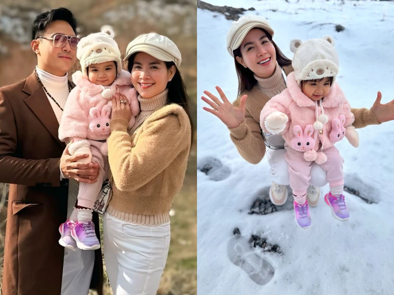Kha Ly – Thanh Duy đưa con gái sang Thổ Nhĩ Kỳ ngắm tuyết đầu năm