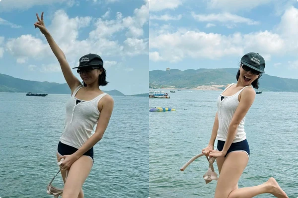 'Chị đẹp' Diệu Nhi hiếm hoi diện bikini khoe dáng gợi cảm