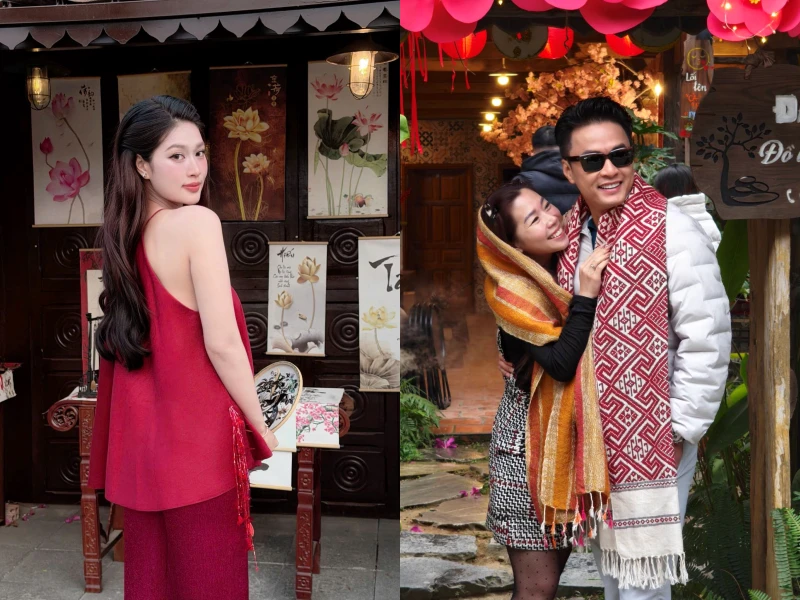 Hot face sao Việt: Đoàn Thiên Ân khoe vai trần trên phố những ngày giáp Tết