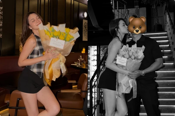 Thiều Bảo Trang khoe lưng trần, tình tứ bên bạn trai giấu mặt