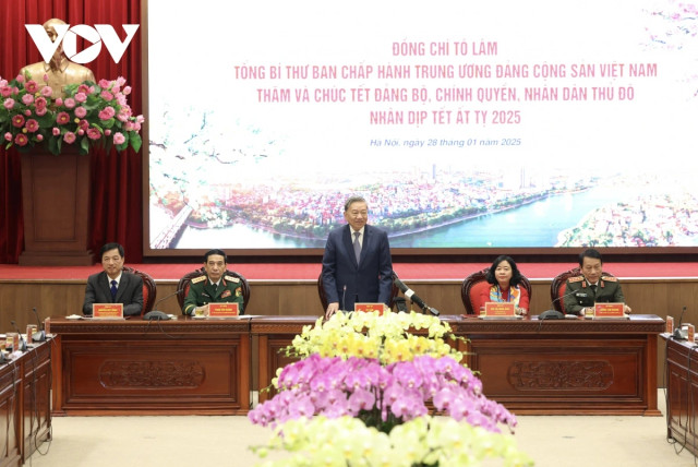 Tổng Bí thư Tô Lâm thăm, chúc Tết Đảng bộ Hà Nội Tong Bi thu To Lam tham, chuc Tet Dang bo Ha Noi