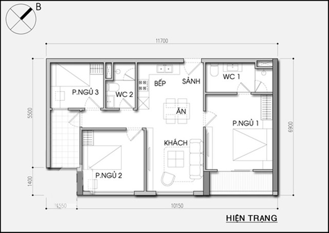 Bố trí nội thất căn hộ 78m2 cho gia đình 4 người Bo tri noi that can ho 78m2 cho gia dinh 4 nguoi