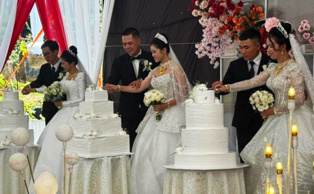 Một gia đình tổ chức đám cưới cho 3 cô con gái Mot gia dinh to chuc dam cuoi cho 3 co con gai