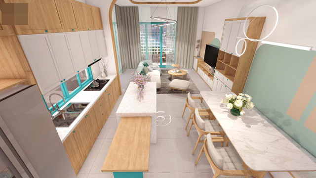 Nhà phố nghệ thuật, cầu thang uốn lượn như sóng, nội thất thu hút mọi ánh nhìn - Hình 14 Nha pho nghe thuat, cau thang uon luon nhu song, noi that thu hut moi anh nhin-Hinh-14