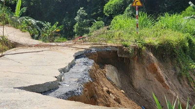 Thanh Hóa công bố tình huống khẩn cấp sạt lở bờ hữu suối Son