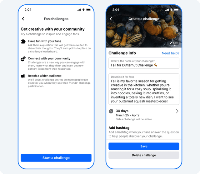 Người sáng tạo nội dung hoặc các KOL có thể tạo thử thách cho fan hâm mộ trên Facebook. Ảnh: Meta Người sáng tạo nội dung hoặc các KOL có thể tạo thử thách cho fan hâm mộ trên Facebook. Ảnh: Meta