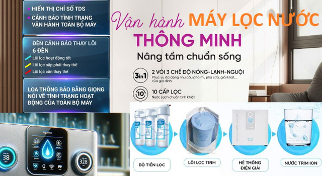 Máy lọc nước thông minh đem lại nhiều tính năng tiện ích bên cạnh chất lượng nước được kiểm soát. 1-may-loc-nuoc.jpg