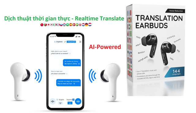 Tai nghe phiên dịch AI tận dụng sức mạnh của smartphone là giải pháp có chi phí phù hợp với số đông người dùng. 1-tai-nghe-xoa-ranh-gioi.jpg