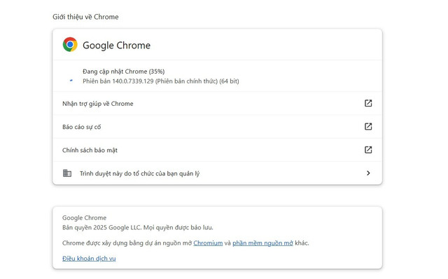 Người dùng Chrome cần cập nhật ngay lập tức. Ảnh: Tuệ Minh chrome.jpg